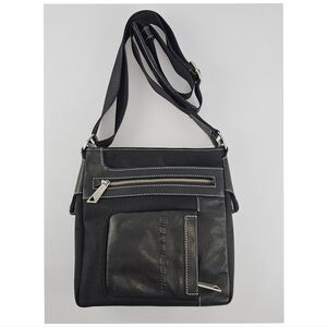 Gianni Conti Crossbody Leather/Fabric Black Murse Unisex Travel